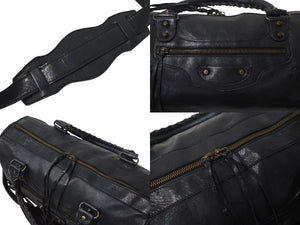 BALENCIAGA バレンシアガ ザ シティ ミディアム 2WAY ショルダーバッグ 128523 レザー ブラック 良品 中古 4b000870