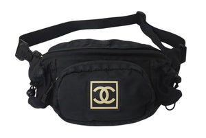 CHANEL シャネル スポーツライン ボディバッグ ショルダーバッグ 8番台 ココマーク ナイロン ブラック シルバー金具 良品 中古 4b000872