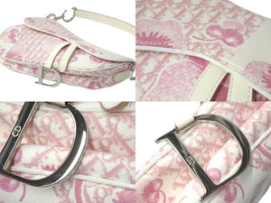 Christian Dior クリスチャンディオール サドルバッグ ワンショルダーバッグ 07RU1014 ピンク エナメル キャンバス 美品 中古 4b000878