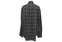 Load image into Gallery viewer, CHROME HEARTS クロムハーツ 長袖ジップアップシャツ サイズL ダガージップ チェック柄 ブラック シルバー925 美品 中古 4b000881