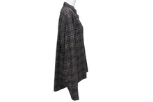 Load image into Gallery viewer, CHROME HEARTS クロムハーツ 長袖ジップアップシャツ サイズL ダガージップ チェック柄 ブラック シルバー925 美品 中古 4b000881