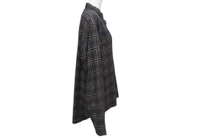 CHROME HEARTS クロムハーツ 長袖ジップアップシャツ サイズL ダガージップ チェック柄 ブラック シルバー925 美品 中古 4b000881