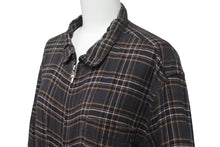 Load image into Gallery viewer, CHROME HEARTS クロムハーツ 長袖ジップアップシャツ サイズL ダガージップ チェック柄 ブラック シルバー925 美品 中古 4b000881