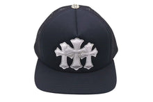 Load image into Gallery viewer, 新品未使用 CHROME HEARTS クロムハーツ TRUCKER CAP トラッカーキャップ セメタリークロスパッチ メッシュ ブラック シルバー925 中古 4b000883