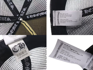 新品未使用 CHROME HEARTS クロムハーツ TRUCKER CAP トラッカーキャップ セメタリークロスパッチ メッシュ ブラック シルバー925 中古 4b000883
