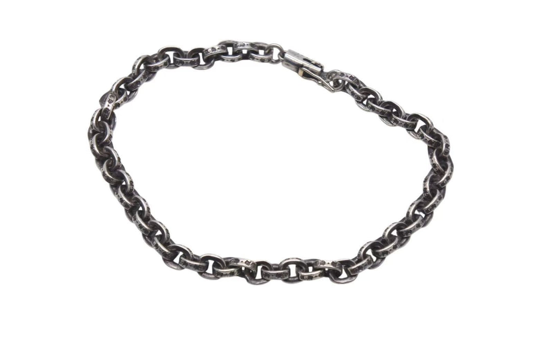 極美品 CHROME HEARTS クロムハーツ ペーパーチェーンブレスレット 8インチ 重量15.7g 全長約21cm 1999/.925刻印 シルバー925 中古 4b000884 