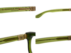 CHROME HEARTS クロムハーツ DAFFADLDO メガネ 眼鏡 サイズ53◻︎20-150 度無し クリアグリーン ゴールド 良品 中古 4b000886
