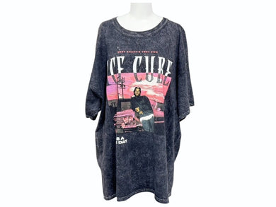 極美品 VINTAGE ヴィンテージ ICE CUBE アイスキューブ半袖Tシャツ IT WAS A GOOD DAY ケミカルウォッシュ ブラック 中古 4b000890 