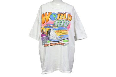 VINTAGE Hanes BEEFYボディ ヘインズ Tシャツ プリント Eldora Speedway ホワイト サイズXL 美品 中古 4b000893