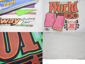 VINTAGE Hanes BEEFYボディ ヘインズ Tシャツ プリント Eldora Speedway ホワイト サイズXL 美品 中古 4b000893