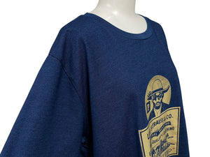 新品同様 Levi's MADE&CRAFTED × Poggy リーバイス ポギー コラボ プリント 半袖Ｔシャツ ネイビー ゴールド コットン サイズL 中古 4b000900