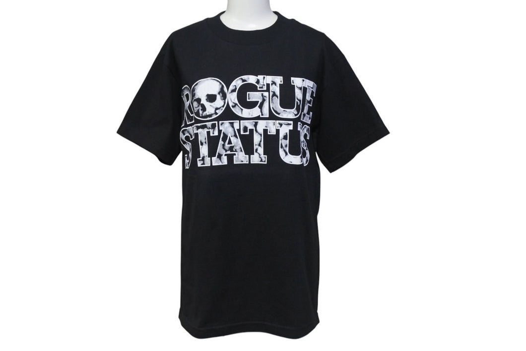 新品未使用 ROGUE STATUS ローグステータス 半袖Tシャツ サイズS ロゴプリント スカル ブラック ホワイト 中古 4b000901