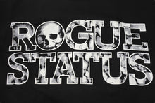 Load image into Gallery viewer, 新品未使用 ROGUE STATUS ローグステータス 半袖Tシャツ サイズS ロゴプリント スカル ブラック ホワイト 中古 4b000901