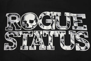 新品未使用 ROGUE STATUS ローグステータス 半袖Tシャツ サイズS ロゴプリント スカル ブラック ホワイト 中古 4b000901