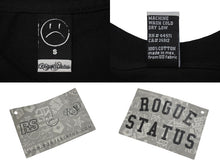 Load image into Gallery viewer, 新品未使用 ROGUE STATUS ローグステータス 半袖Tシャツ サイズS ロゴプリント スカル ブラック ホワイト 中古 4b000901