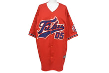 Load image into Gallery viewer, FUBU フブ ベースボールシャツ ゲームシャツ サイズXL 05 ナンバリング レッド ネイビー ホワイト 美品 中古 4b000908