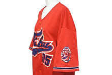 Load image into Gallery viewer, FUBU フブ ベースボールシャツ ゲームシャツ サイズXL 05 ナンバリング レッド ネイビー ホワイト 美品 中古 4b000908