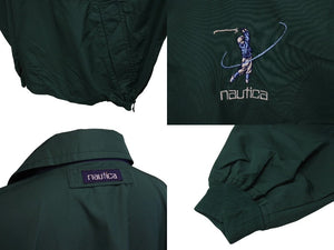 NAUTICA ノーティカ ハーフジップ プルオーバー ゴルフ刺繍 アノラック ジャケット グリーン サイズL ブルゾン 美品 中古 4b000912