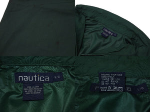 NAUTICA ノーティカ ハーフジップ プルオーバー ゴルフ刺繍 アノラック ジャケット グリーン サイズL ブルゾン 美品 中古 4b000912