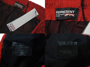 新品未使用 REPRESENT レプリゼント トラックパンツ シェル ポリエステル イギリス製 レッド サイズL 中古 4b000914