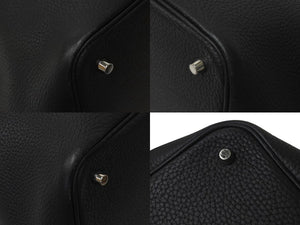 極美品 HERMES エルメス ピコタンロックMM ハンドバッグ X刻印 トリヨンクレマンス ブラック シルバー金具 中古 4b000926