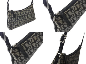 CHRISTIAN DIOR クリスチャン ディオール ディオールトロッター ショルダーバッグ キャンバス 01RU 0044 ブラック 良品 中古 4b000932