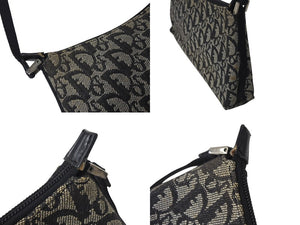 CHRISTIAN DIOR クリスチャン ディオール ディオールトロッター ショルダーバッグ キャンバス 01RU 0044 ブラック 良品 中古 4b000932