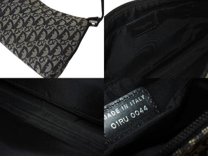 CHRISTIAN DIOR クリスチャン ディオール ディオールトロッター ショルダーバッグ キャンバス 01RU 0044 ブラック 良品 中古 4b000932