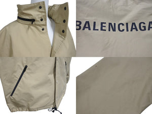 極美品 BALENCIAGA バレンシアガ 2019 ナイロン ジャケット ブルゾン 556168 ベージュ サイズ34 中古 4b000935