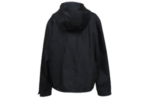 PRADA プラダ ナイロンジャケット トライアングルロゴ フード付き ナイロン ブラック シルバー金具 サイズ46 美品 中古 4b000937
