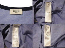 Load image into Gallery viewer, CELINE セリーヌ キャミソール タンクトップ トップス 2X89D485F サイズM トリオンフ ロゴ プリント ブルー 美品 中古 4b000940