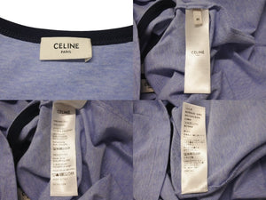 CELINE セリーヌ キャミソール タンクトップ トップス 2X89D485F サイズM トリオンフ ロゴ プリント ブルー 美品 中古 4b000940