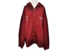 画像をギャラリービューアに読み込む, 新品未使用 SLOWBUCKS スローバックス ジップアップフーディー パーカー サイズXL レッド グラデーション 刺繍 中古 4b009447
