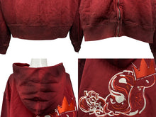 画像をギャラリービューアに読み込む, 新品未使用 SLOWBUCKS スローバックス ジップアップフーディー パーカー サイズXL レッド グラデーション 刺繍 中古 4b009448