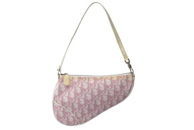 ChristianDior クリスチャンディオール サドルポーチ ワンショルダーバッグ トロッター ピンク 美品 中古 4b000955