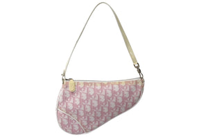 ChristianDior クリスチャンディオール サドルポーチ ワンショルダーバッグ トロッター ピンク 美品 中古 4b000955