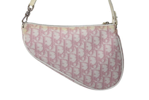 ChristianDior クリスチャンディオール サドルポーチ ワンショルダーバッグ トロッター ピンク 美品 中古 4b000955