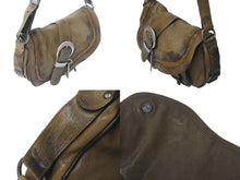 Load image into Gallery viewer, Christian Dior クリスチャンディオール ガウチョ サドルショルダーバッグ WAC44923 レザー 鍵チャーム ブラウン ガリアーノ期 美品 中古 4b000958