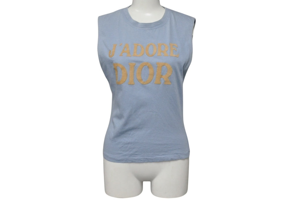 Christian Dior クリスチャンディオール J'ADORE ジャドール タンクトップ ノースリーブ 3P16155301 サイズ40 ライトブルー 美品 中古 4b000962