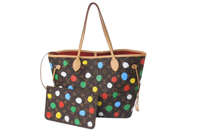 極美品 LOUIS VUITTON ルイヴィトン LV×YK ネヴァーフルＭＭ M46381 草間彌生 モノグラム ブラウン 中古 4b000965