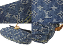 Load image into Gallery viewer, LOUIS VUITTON ルイヴィトン ミニプリーティ ハンドバッグ M95050 モノグラムデニム レザー ブルー 美品 中古 4b000967