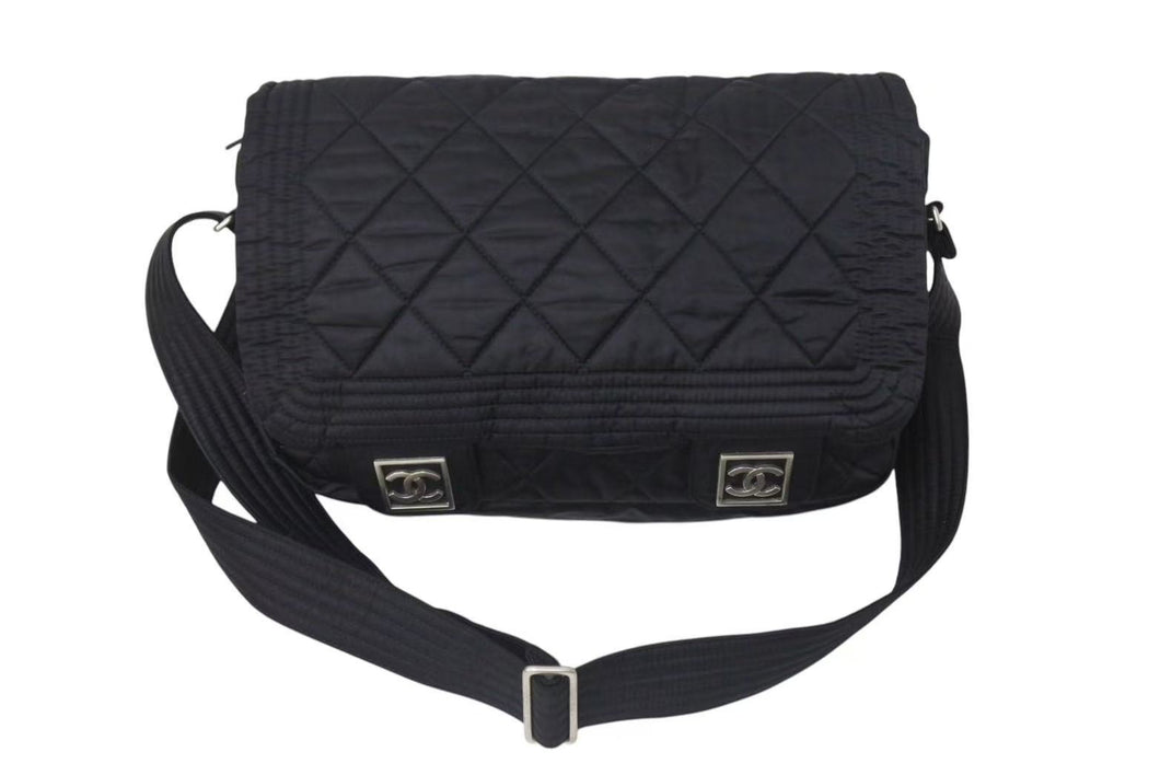CHANEL シャネル メッセンジャーバッグ ショルダーバッグ 斜め掛けバッグ スポーツライン 10番台 ブラック 美品 中古 4b000970