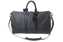 Load image into Gallery viewer, 極美品 LOUISVUITTON ルイヴィトン キーポルバンドリエール45 ボストンバッグ N41418 ダミエグラフィット ブラック 中古 4b000973