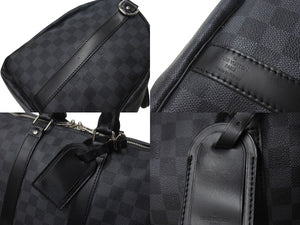極美品 LOUISVUITTON ルイヴィトン キーポルバンドリエール45 ボストンバッグ N41418 ダミエグラフィット ブラック 中古 4b000973