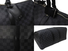 Load image into Gallery viewer, 極美品 LOUISVUITTON ルイヴィトン キーポルバンドリエール45 ボストンバッグ N41418 ダミエグラフィット ブラック 中古 4b000973