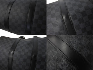 極美品 LOUISVUITTON ルイヴィトン キーポルバンドリエール45 ボストンバッグ N41418 ダミエグラフィット ブラック 中古 4b000973