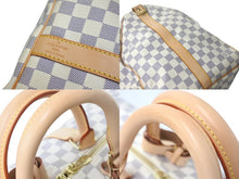 Load image into Gallery viewer, 極美品 LOUIS VUITTON ルイヴィトン ダミエ アズール キーポル55 ボストンバッグ N41429 PVC ヌメ革 ホワイト ブラウン 中古 4b000974