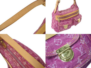極美品 LOUIS VUITTON ルイヴィトン バギーPM ワンショルダーバッグ M95212 モノグラム デニム レザー ピンク 中古 4b000980