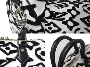 極美品 LOUIS VUITTON ルイヴィトン スピーディー バンドリエール25 M45563 タフテッドモノグラム ブラック ホワイト 中古 4b000984