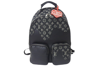 新品同様 LOUIS VUITTON ルイヴィトン × NIGO モノグラム デニム バックパック マルチポケット M45973 ブラック 中古 4b000985